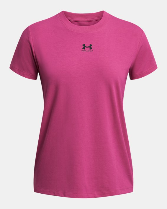 Women's UA Rival Core Short Sleeve, Pink, pdpMainDesktop image number 2